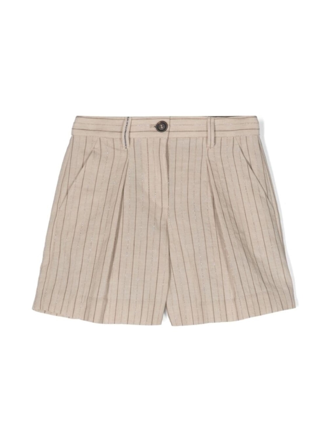 

Полосатые шорты строгого кроя Brunello Cucinelli Kids, бежевый