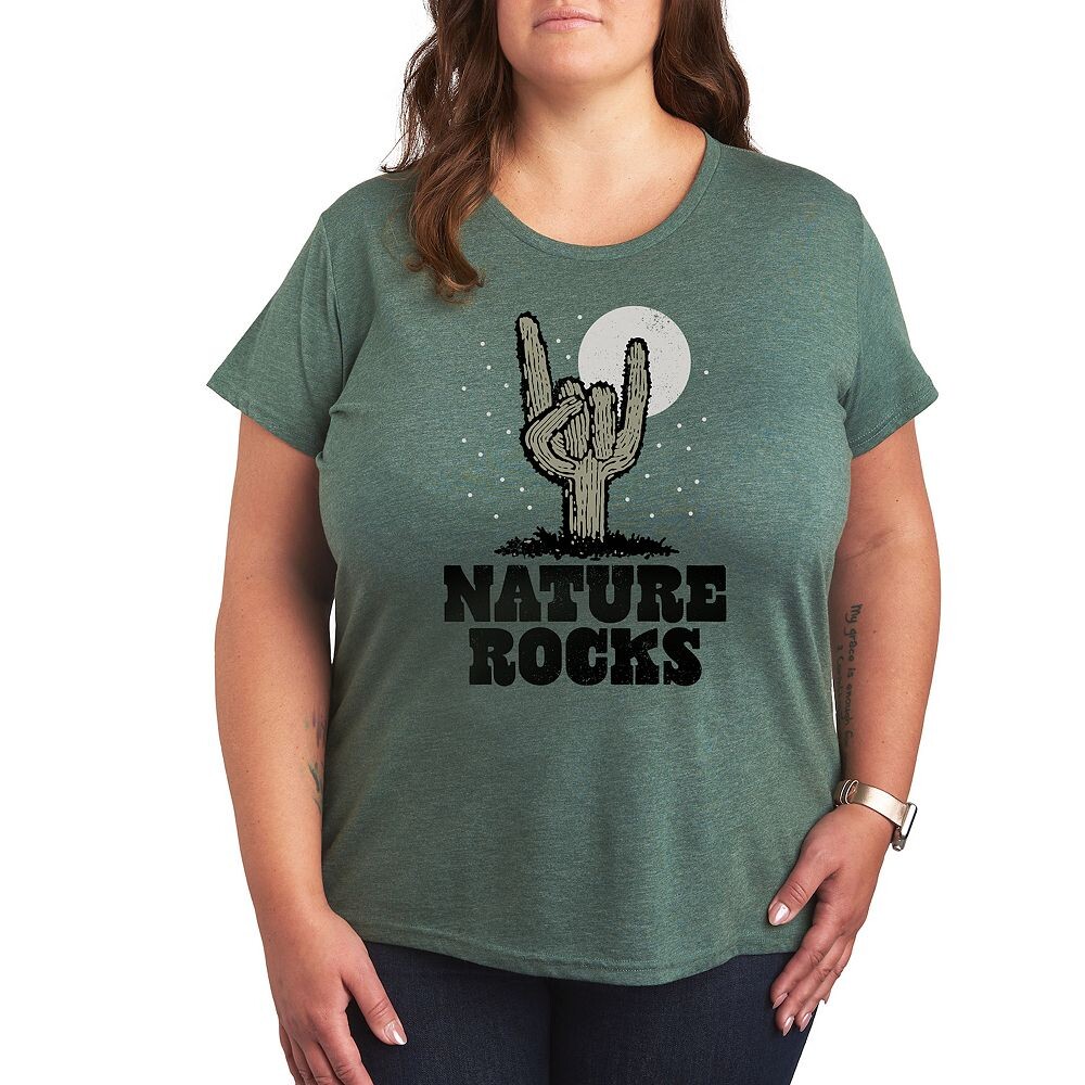 

Футболка Plus Nature Rocks с рисунком Licensed Character, цвет Heather Green