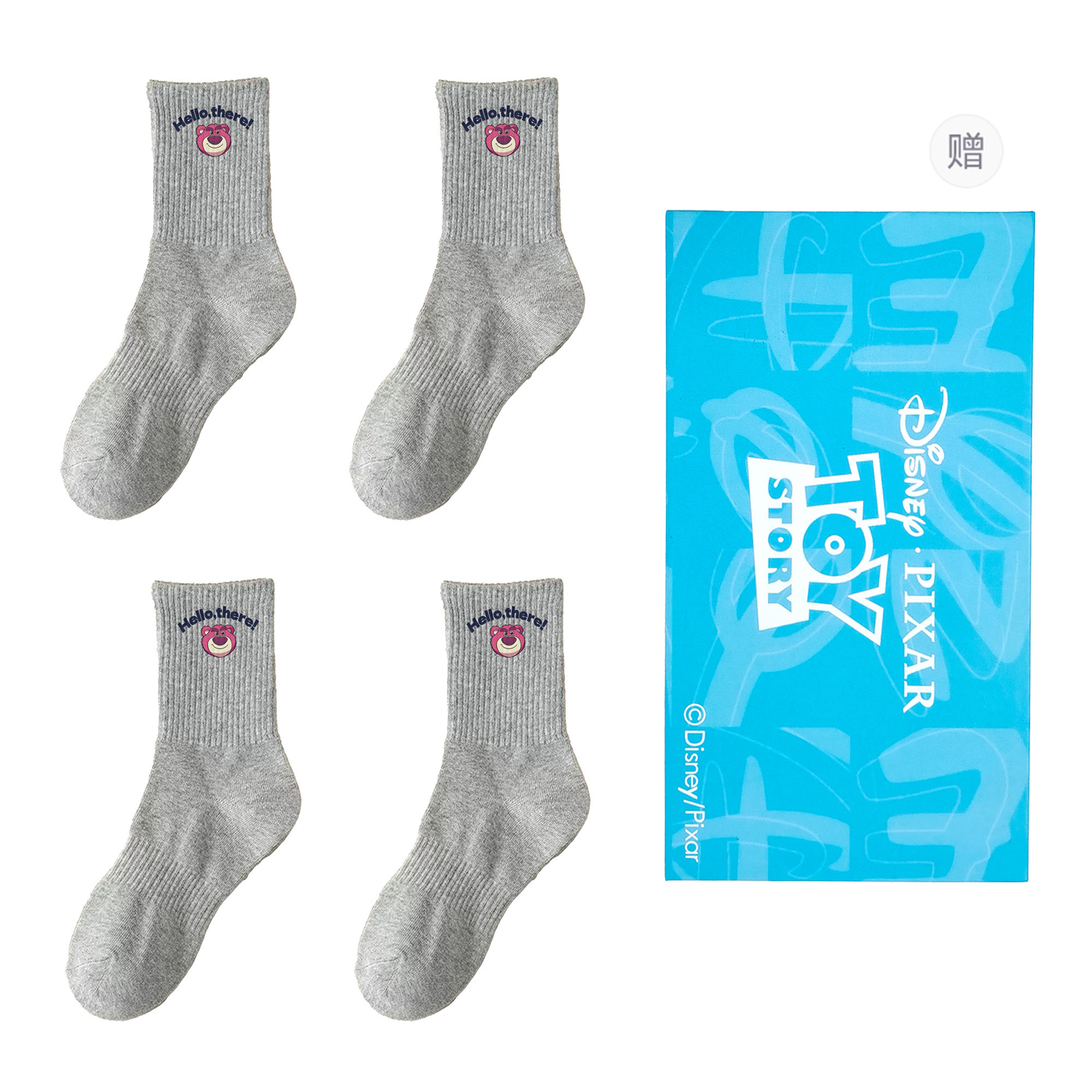 

Носочки до колена унисекс шоппер 4 шт Disney, серый