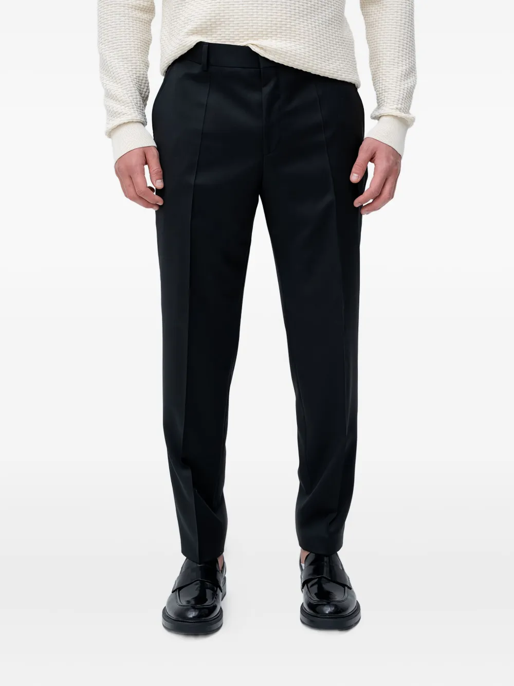 

Брюки из чистой шерсти с логотипом Boss, черный