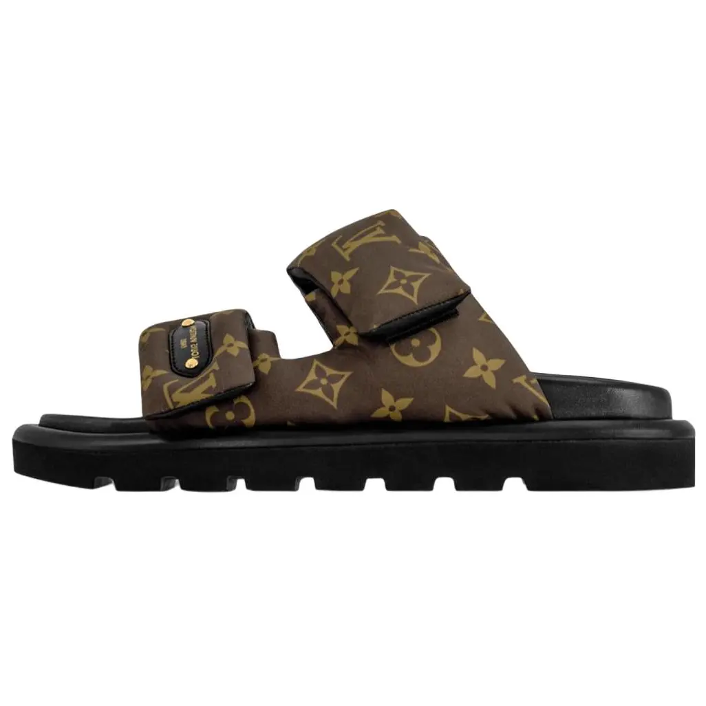 LOUIS VUITTON Женские коричневые шлепанцы Slide