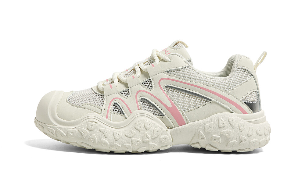 

Кроссовки HUANQIU Chunky Sneakers Women's Low-top, бежевый/розовый