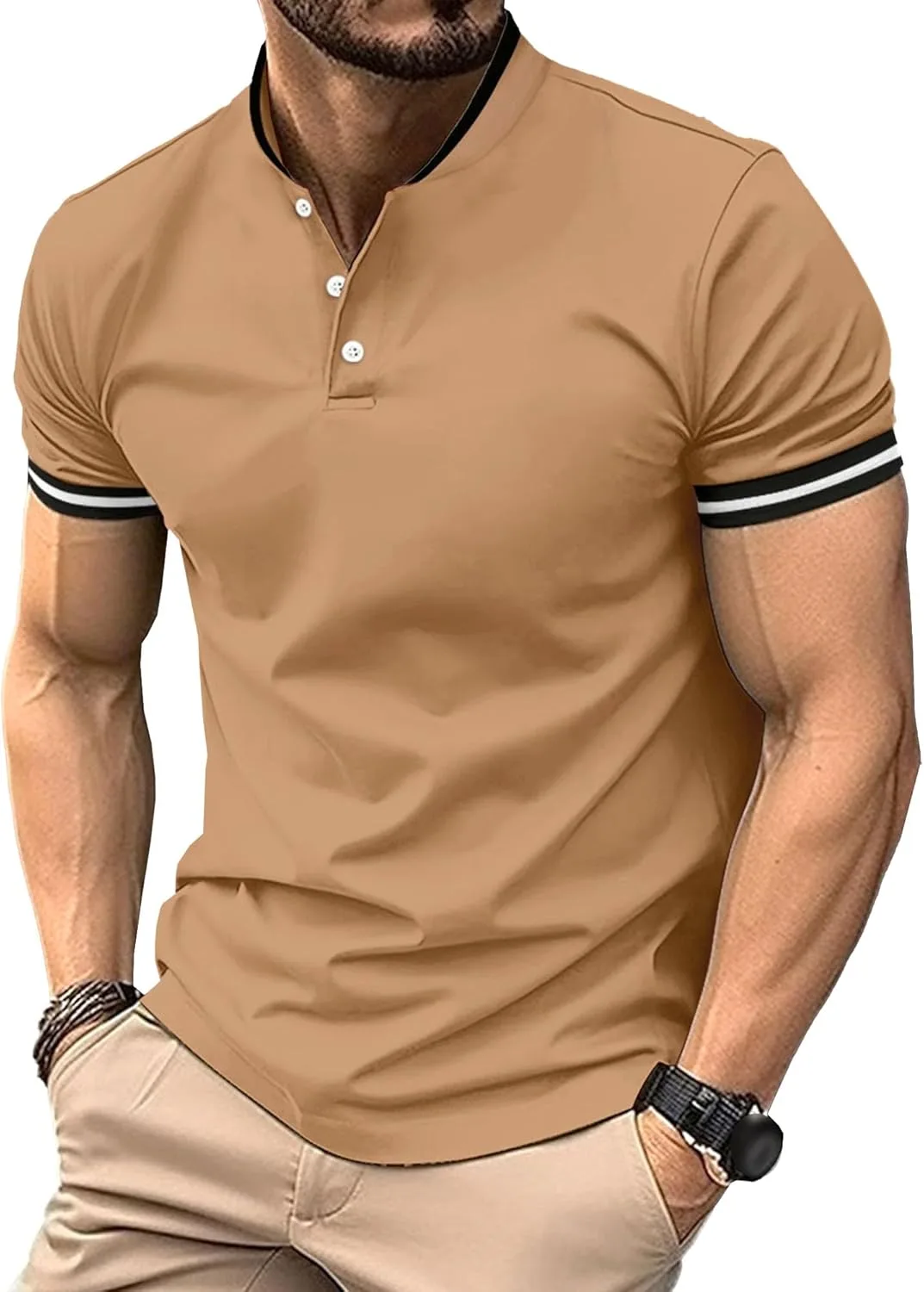 

Мужская поло с пуговицами и карманом, дышащая и удобная Maiyifu-GJ