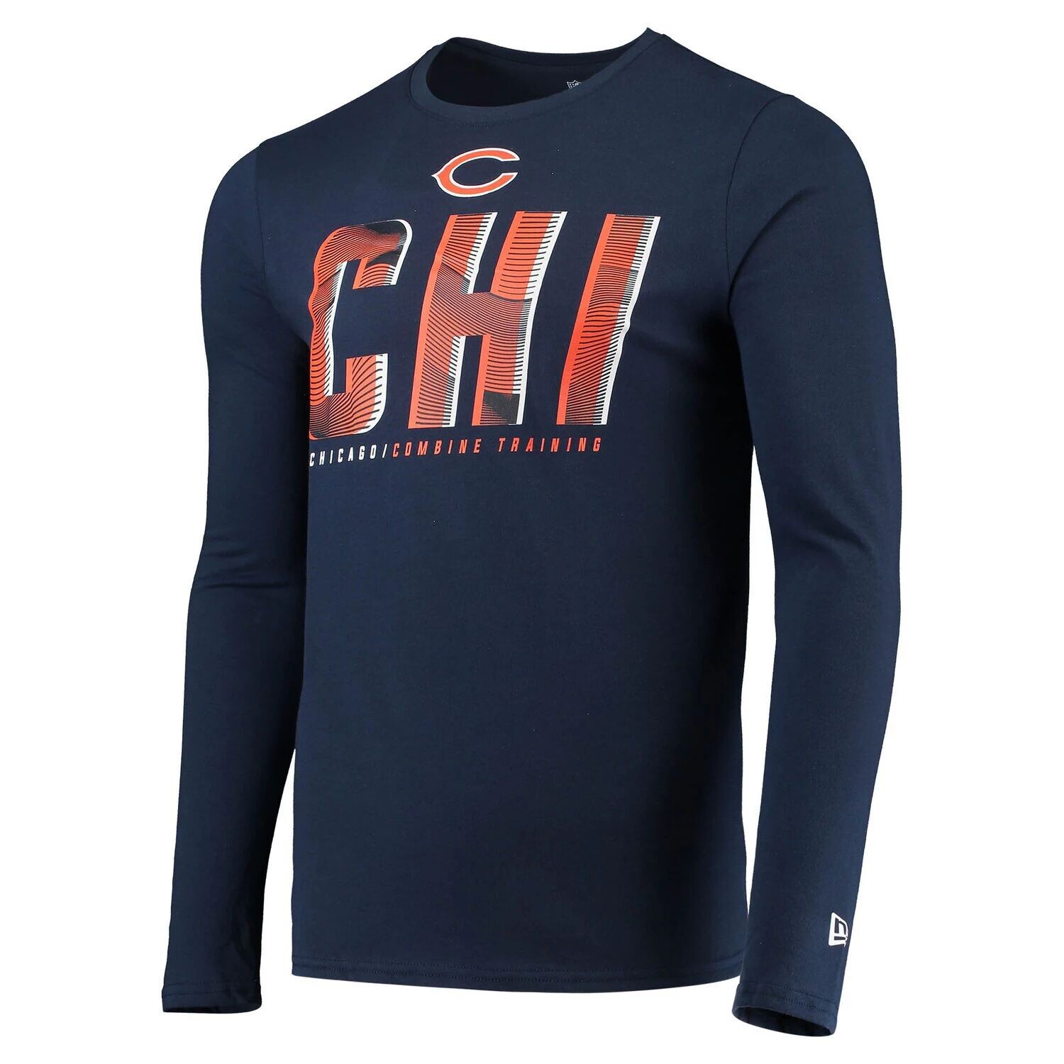 

Мужская футболка New Era Navy Chicago Bears с длинными рукавами и аутентичной статической аббревиатурой