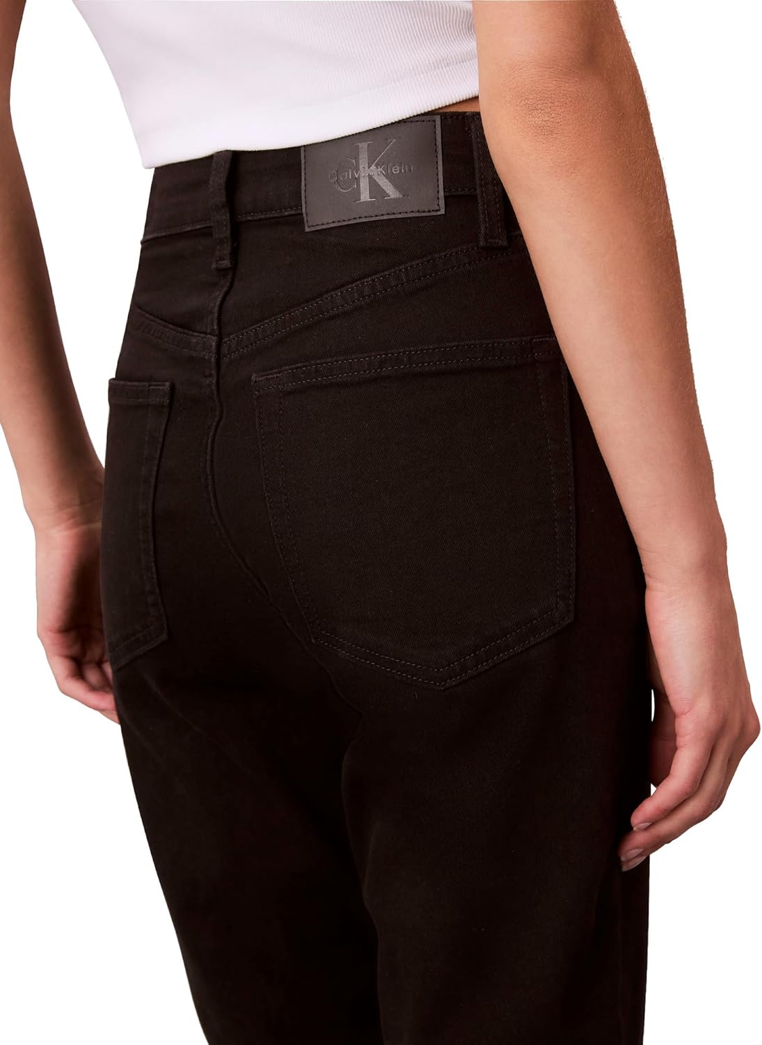 Женские джинсы Calvin Klein прямого кроя с высокой талией, True Black — фото 2