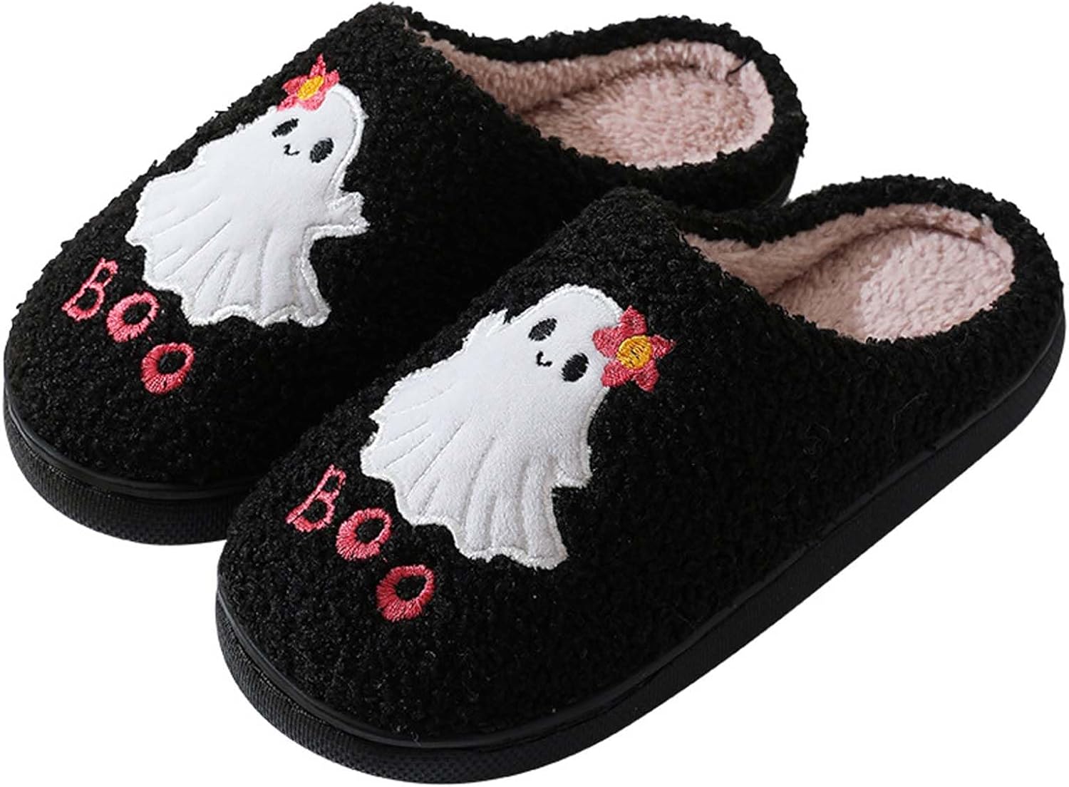 

Домашние тапочки для женщин и мужчин с милыми мультяшными животными, мягкие пушистые тапочки, теплые зимние тапочки для дома, нескользящие, уютные тапочки для спальни, для использования как внутри дома, так и на улице Wuyistar, Ghost