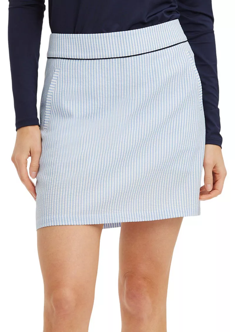 

Женские шорты Renwick из жатого хлопка для гольфа 18 дюймов, цвет Periwinkle/White