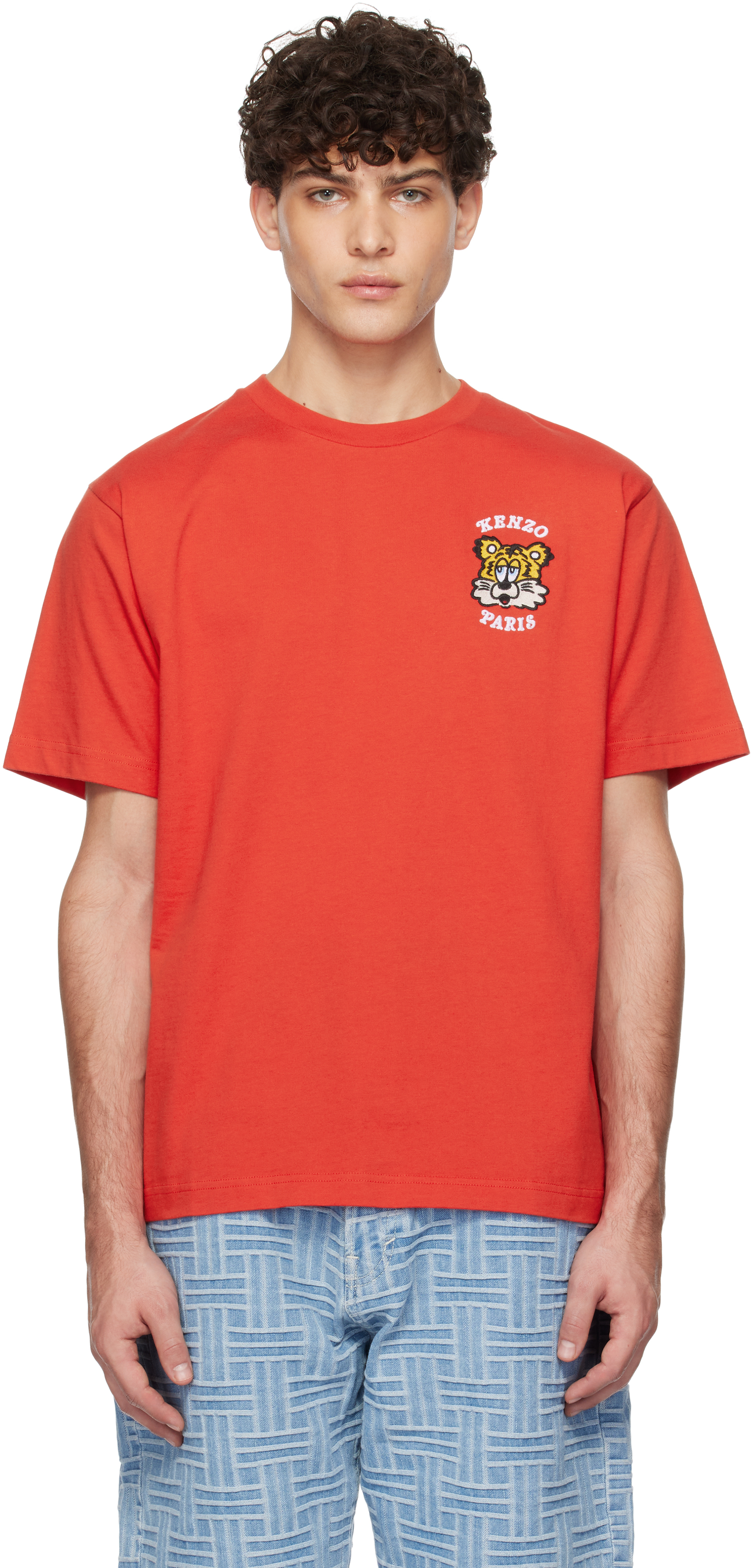 

Футболка с вышивкой Red Paris VERDY Edition Kenzo, Deep orange