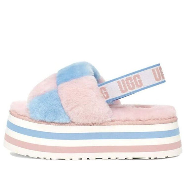 Модные босоножки в клетку диско слайдер толстая подошва Ugg, синий