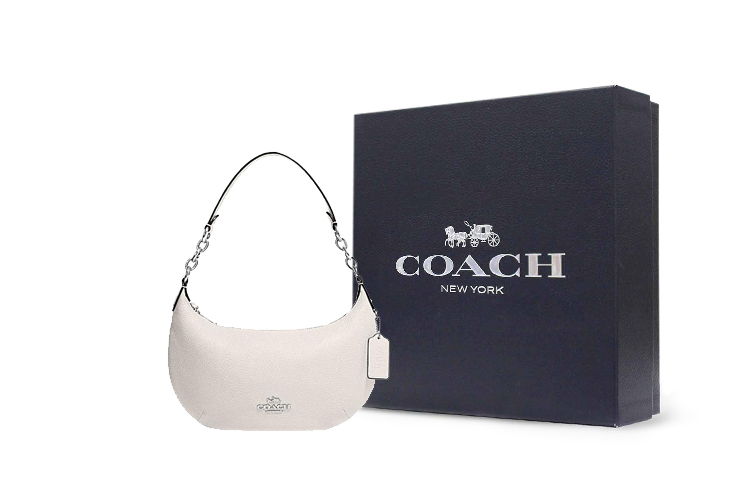

Coach Сумка-полумесяц из коровьей кожи, наплечная сумка, дамская сумочка, сумка через плечо, большой размер, женская, белая