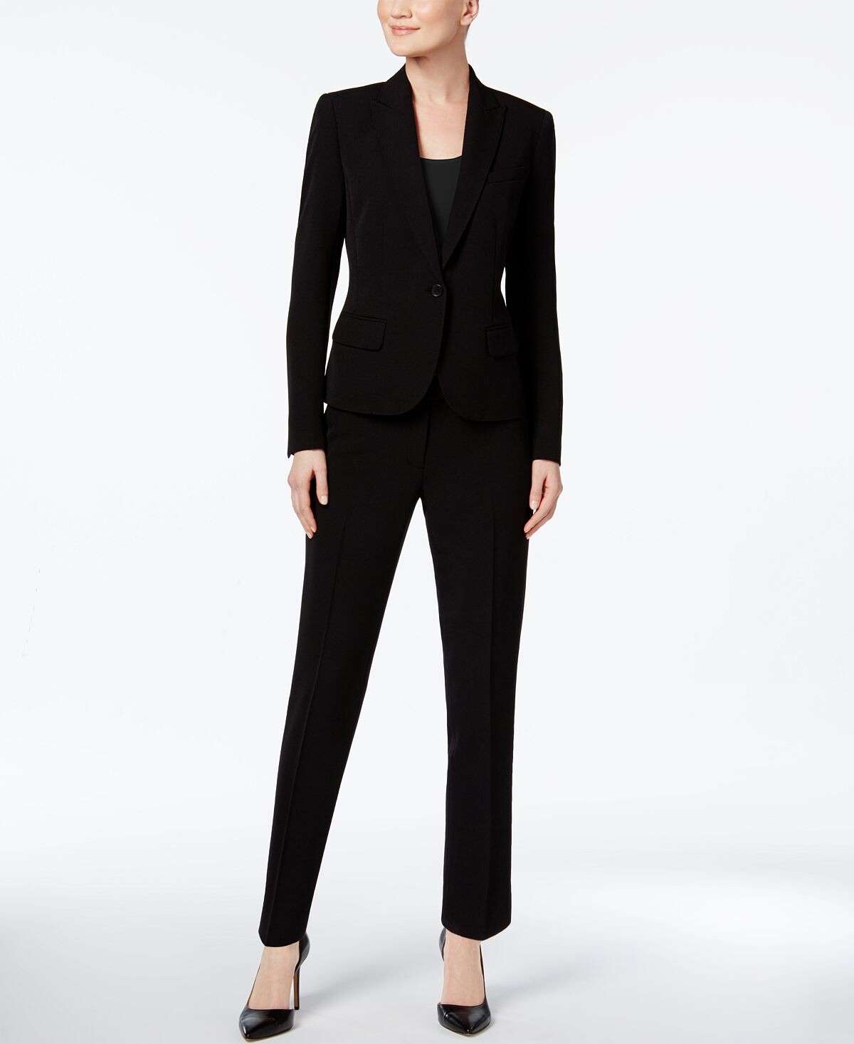

Брючный костюм на одной пуговице Missy and Petite Executive Collection Anne Klein, черный