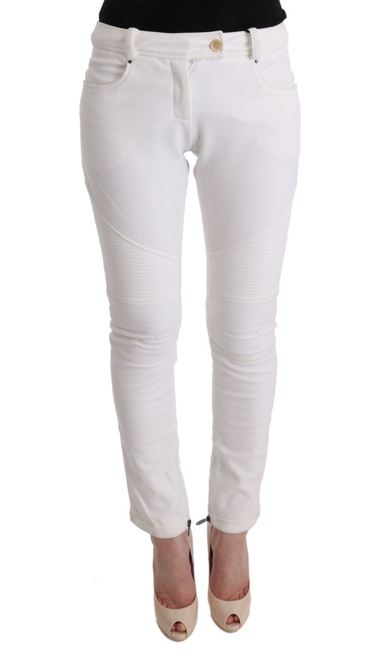 

Женские брюки Ermanno Scervino Chic Slim Fit из хлопка, белый
