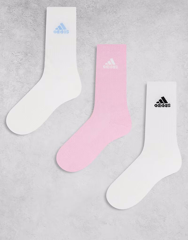

Носки Adidas Training Crew белого и розового цвета, 3 упаковки Adidas Performance