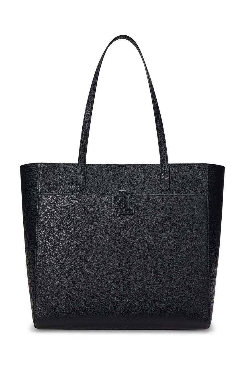 

Кожаная сумка Lauren Ralph Lauren, черный