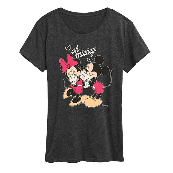 

Женская футболка с принтом Mickey & Minnie Mouse Oh Mickey Disney, Heather Charcoal