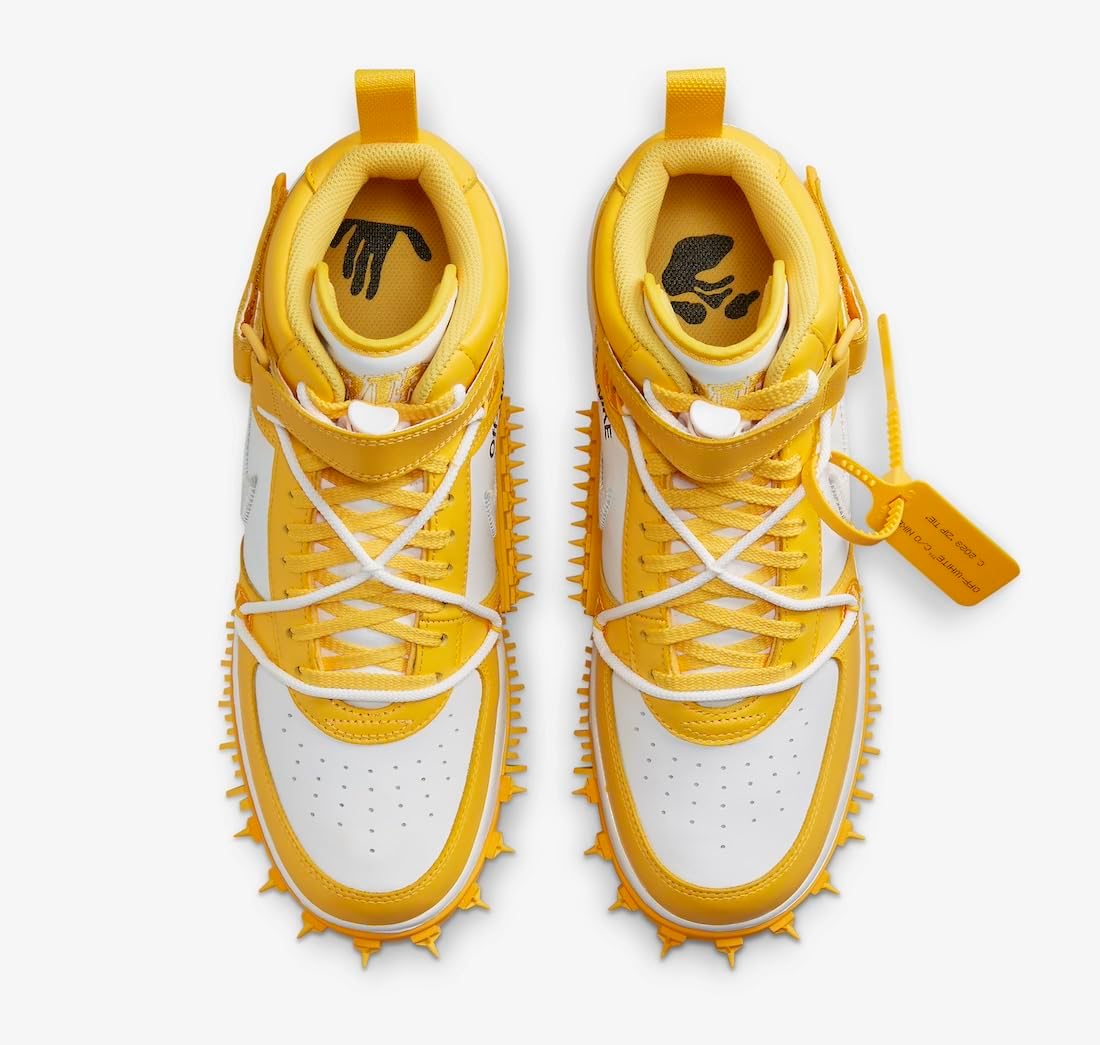 Мужские кроссовки Nike Air Force 1 Mid SP Lthr, белый/желтый — фото 4