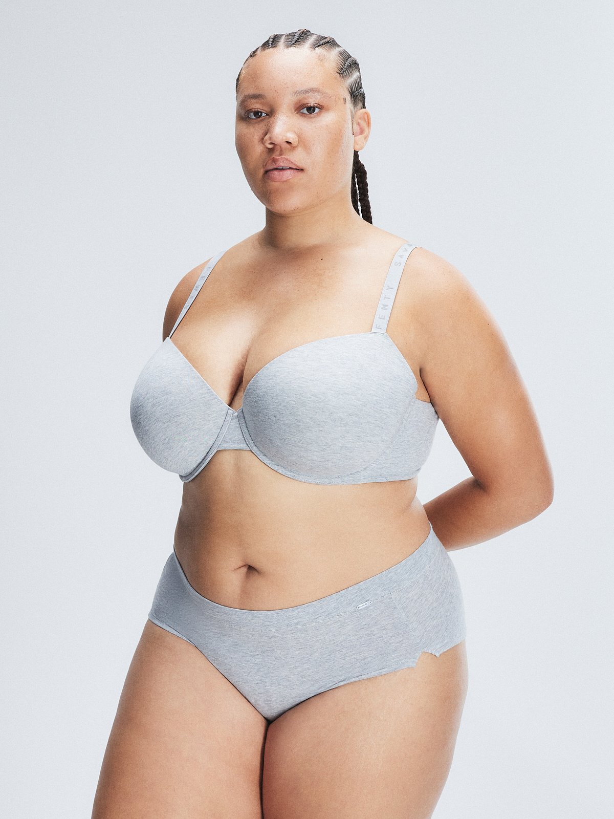 

Деми бюстгальтер Savage X Fenty Cotton Essentials Padded, цвет Platinum Grey