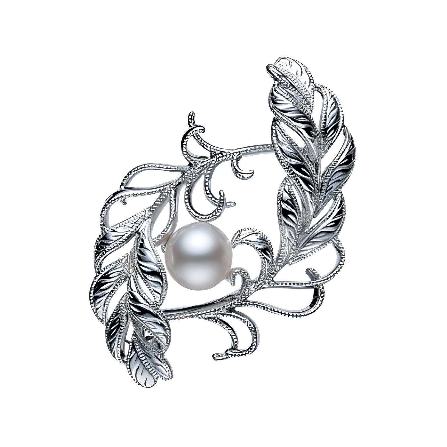 

MIKIMOTO Родированная жемчужная брошь Women's Silver