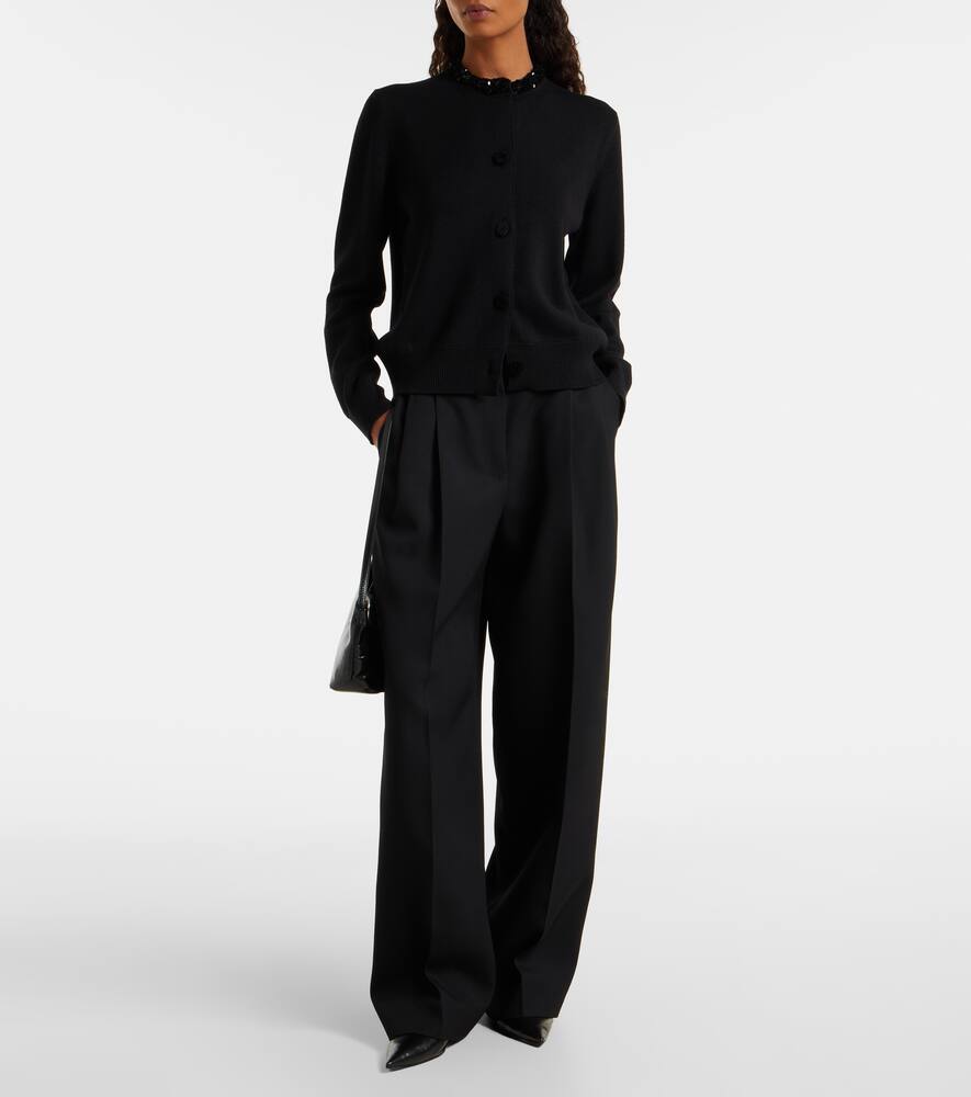 Кардиган из вирджинской шерсти с пайетками Jil Sander, Black — фото 2