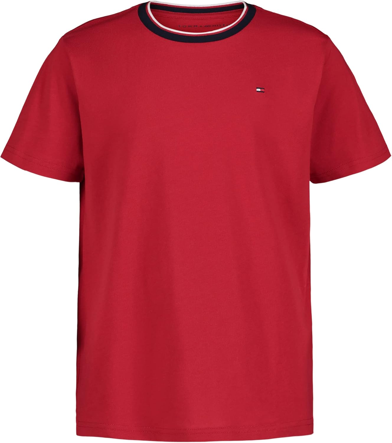 

Футболка Tommy Hilfiger Boys' Legacy с коротким рукавом и круглым вырезом Yd Ringer, Classic Scarlet Sage