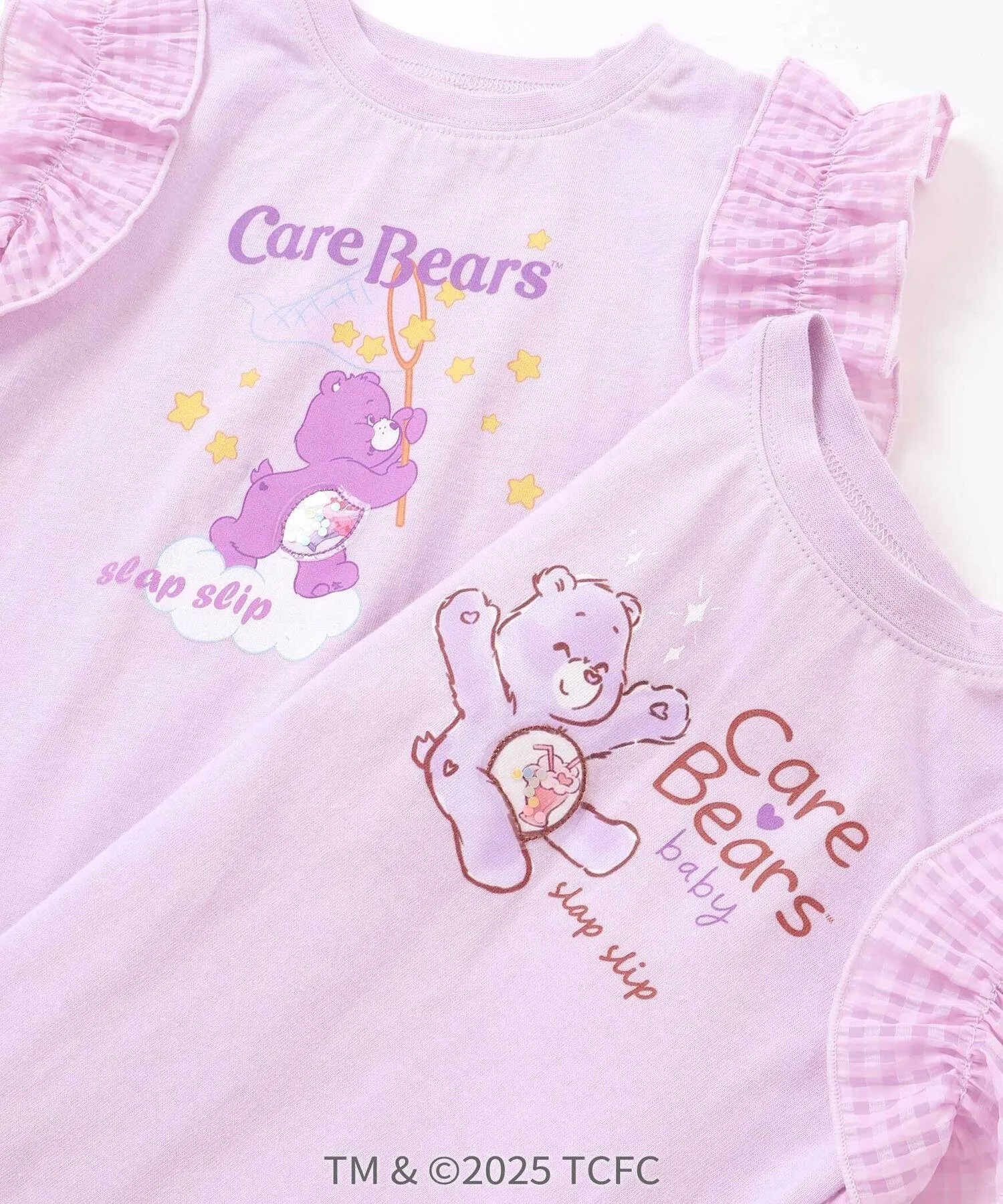Футболка Care Bears *SLAP SLIP с иллюстрацией, рукавами с завязками по бокам и оборками (80-130 см), Purple — фото 4