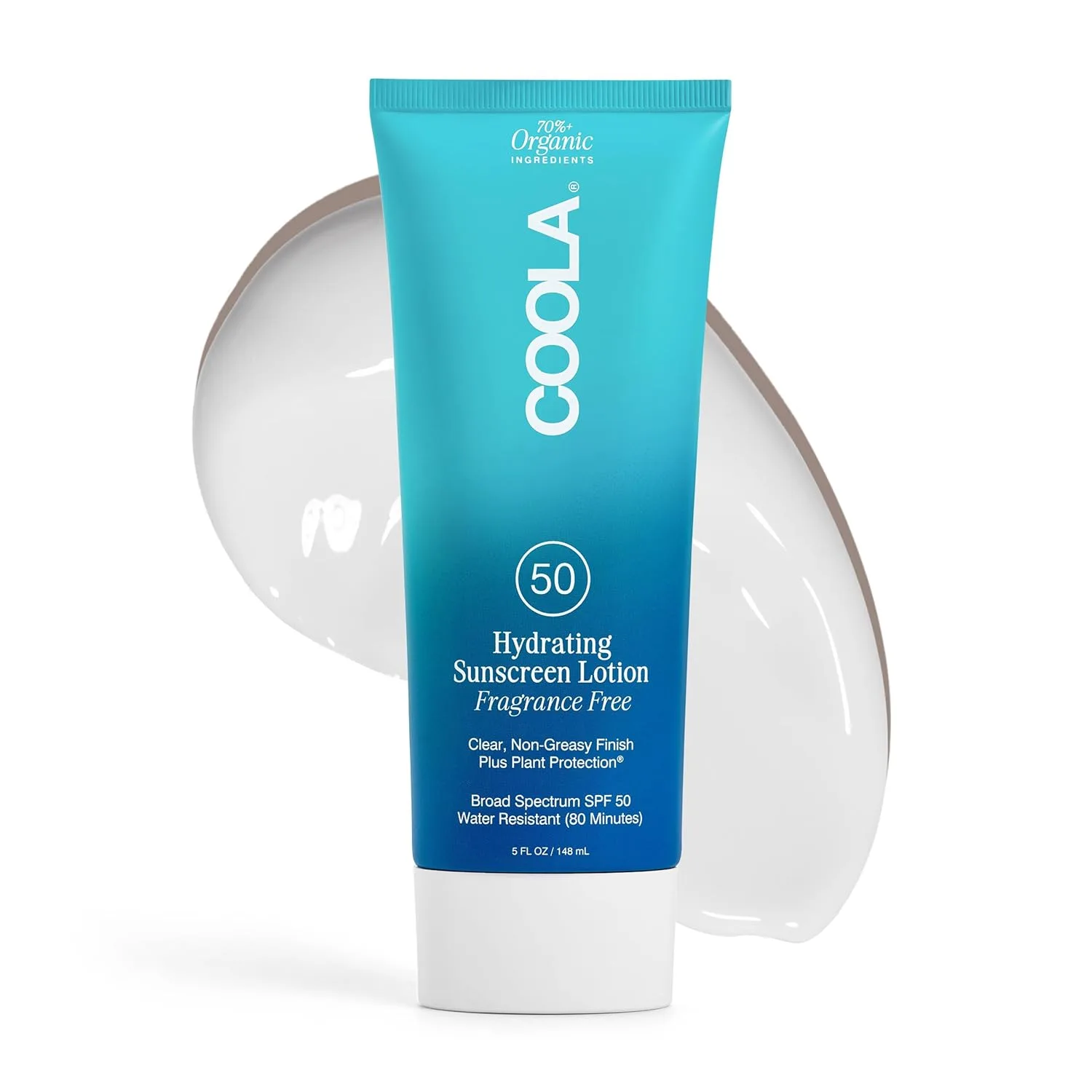 COOLA Органический солнцезащитный лосьон для тела SPF 50, протестирован дерматологами, обеспечивает ежедневную защиту кожи, подходит для веганов и не содержит глютена, без отдушек, 140 мл. 148 мл (1 шт.), Sheer