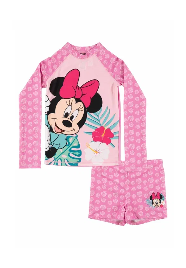 Купальный набор Minnie mouse schwimmset uv schutz 30 badeanzug badeset shirt und hose zweiteiler swimsuit Disney, розовый