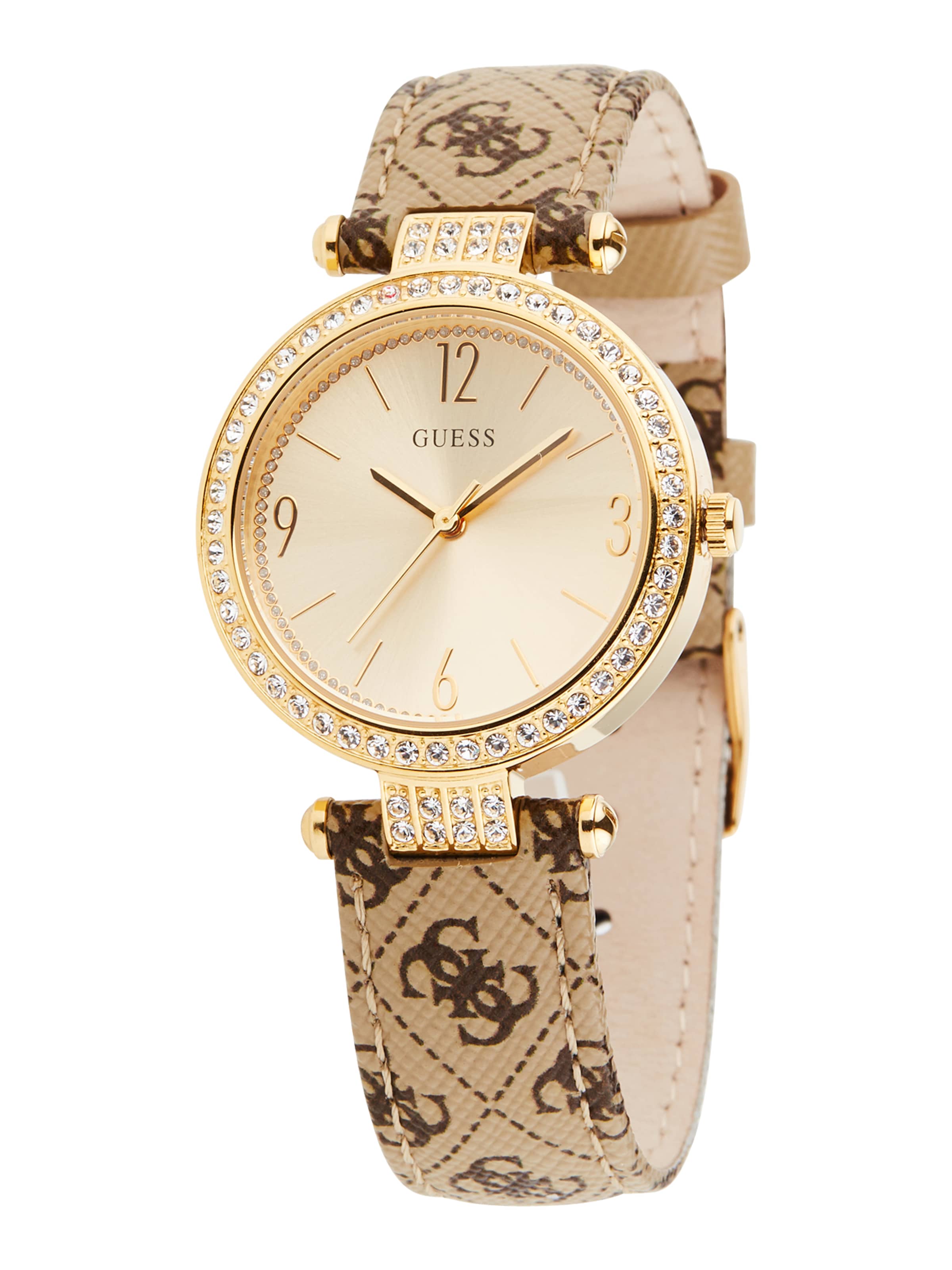 

GUESS Аналоговые часы 'Terrace' в коричневом цвете, капучино