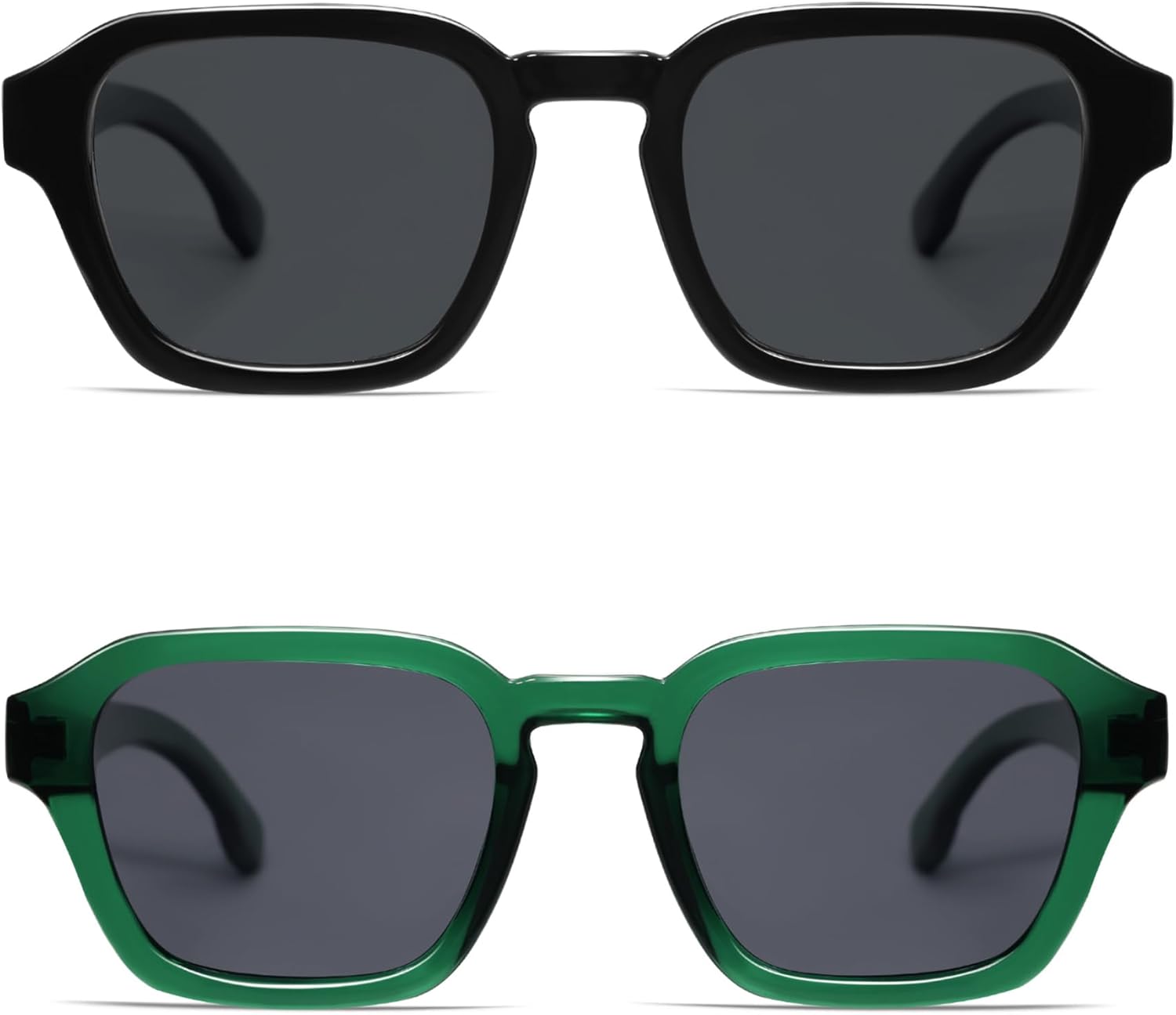 

Солнцезащитные очки VANLINKER в стиле ретро-винтаж, поляризованные, модные, маленькие квадратные, для женщин и мужчин, 2025, модель VL9858, 2 Pack Black + Green Frame Grey Lens