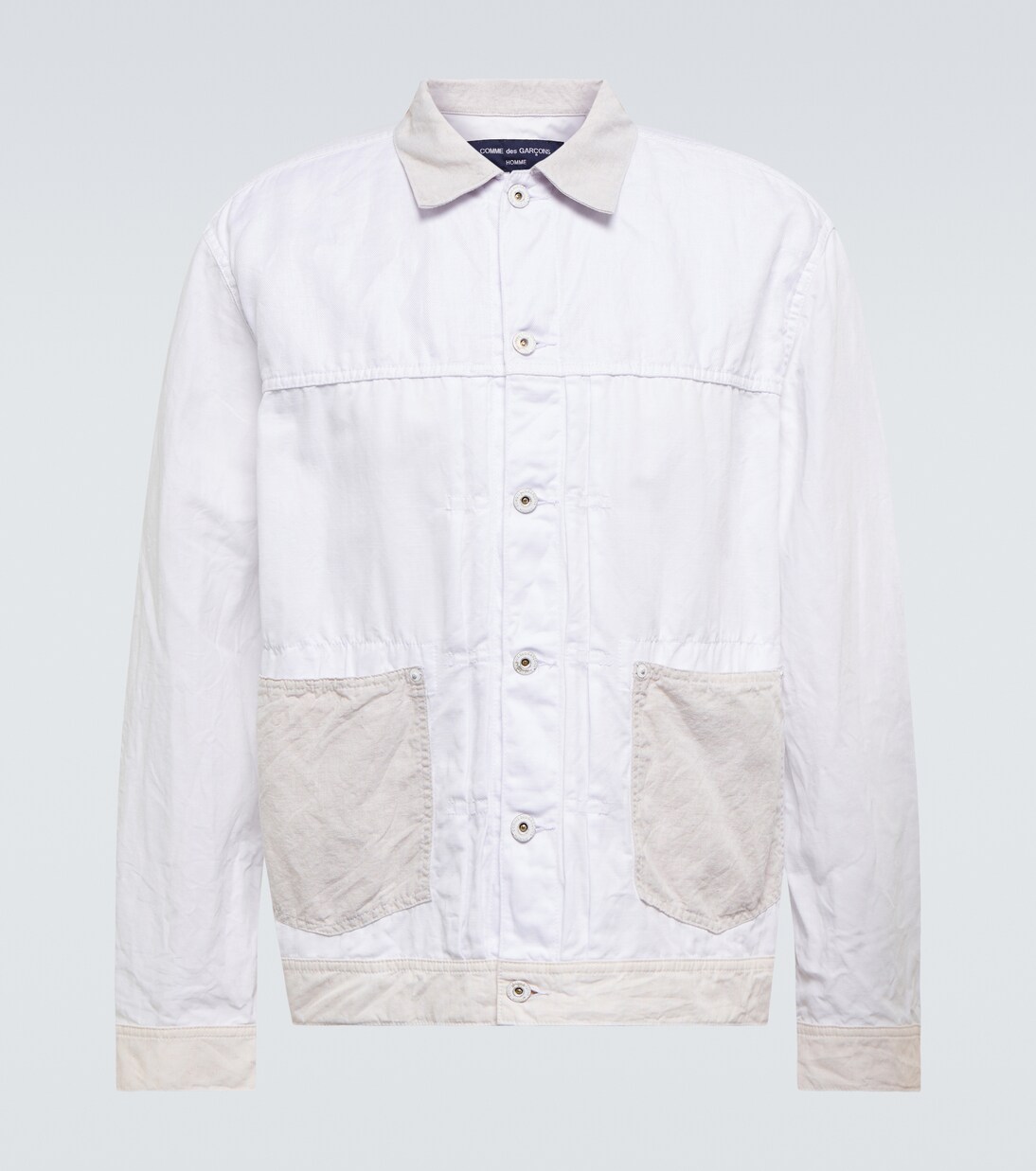 

Куртка из хлопка и льна Comme des Garçons Homme, White Mix