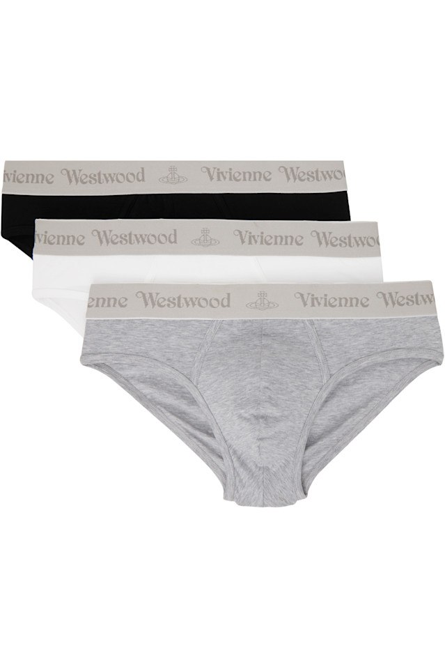 

Тройка разноцветных слип-трусов с резинкой Vivienne Westwood, мультиколор
