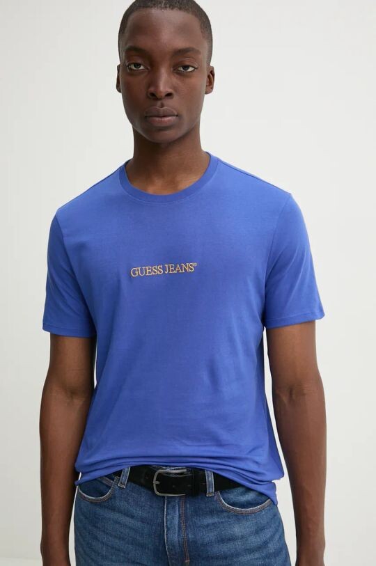 

Хлопковая футболка Guess Jeans, синий