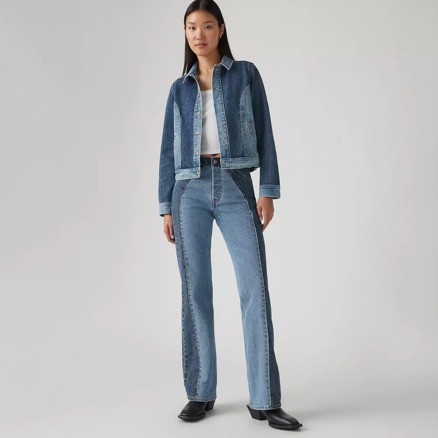 

Женские джинсы Wedgie Bootcut Western Levi's, цвет Practically Pieced - Medium Wash