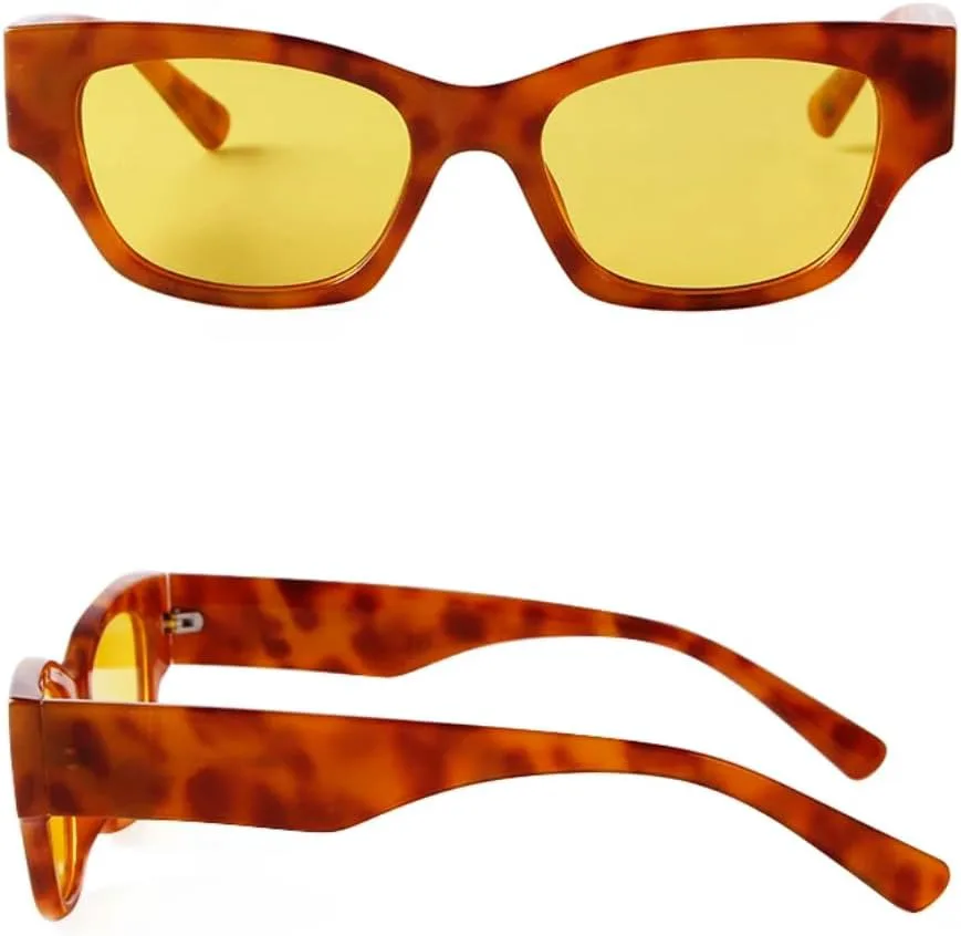 

Солнцезащитные очки с защитой UV400 | Желтые «кошачий глаз» 90-х годов | для женщин и мужчин, для занятий спортом на открытом воздухе и вождения DSVIGF, 01