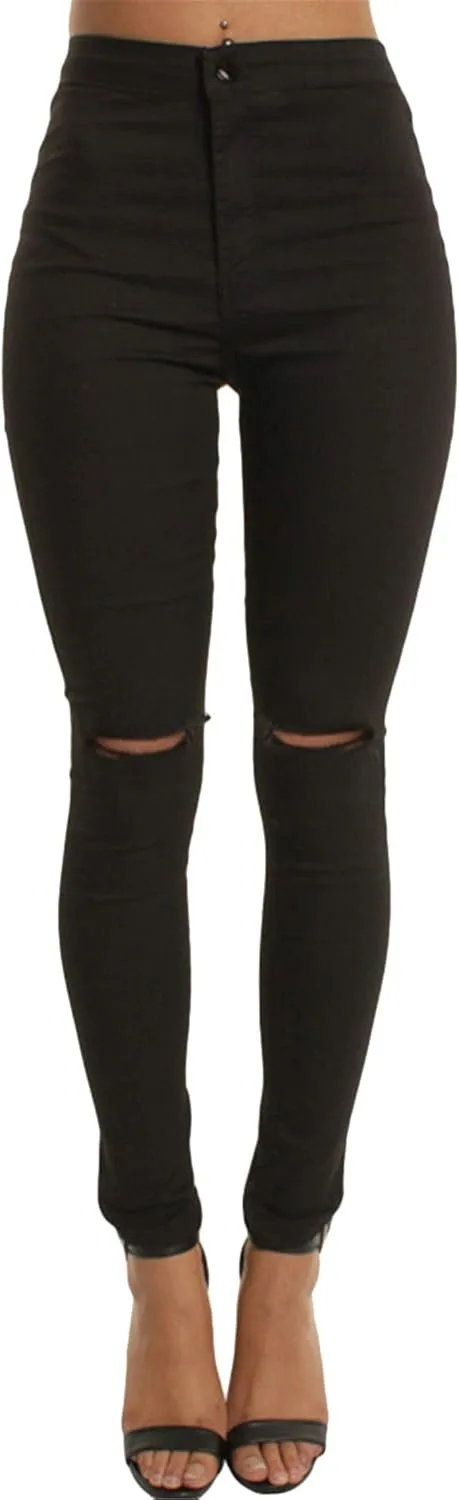 

Andongnywell женские рваные джинсы-легинсы с потертостями на коленях