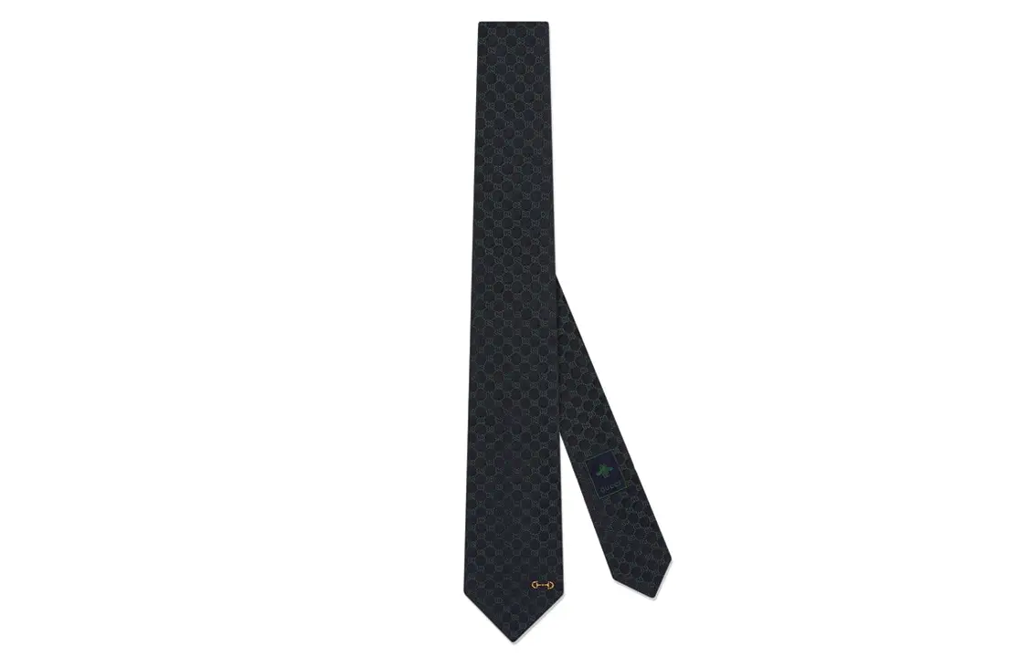 

GUCCI Галстук GG из шелкового жаккарда, Dark Blue/Green