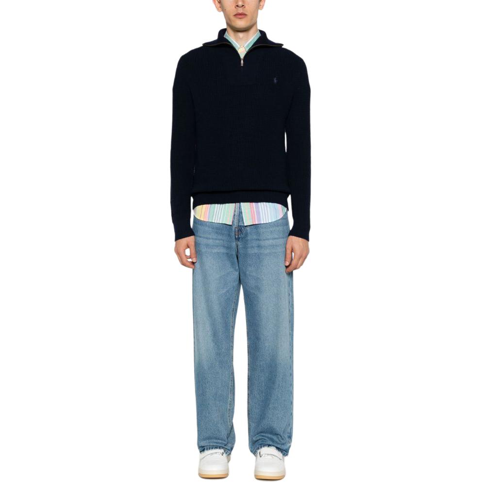 Джемпер Polo с вышивкой Polo Pony, вафельной вязки Polo Ralph Lauren, marine синий — фото 4