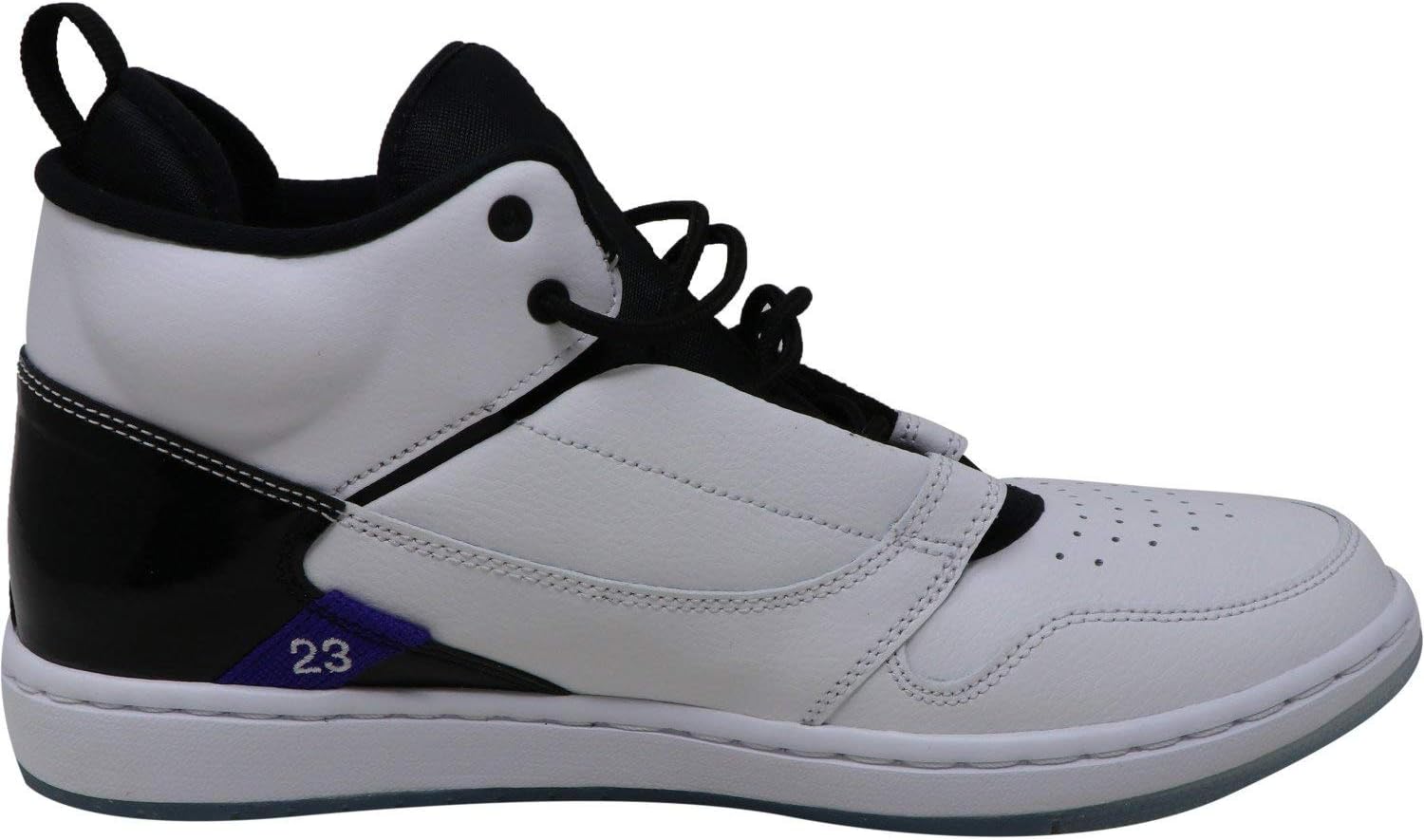 Мужские баскетбольные ботинки Nike Jordan Fadeaway с высоким верхом из кожи, белый/черный — фото 2