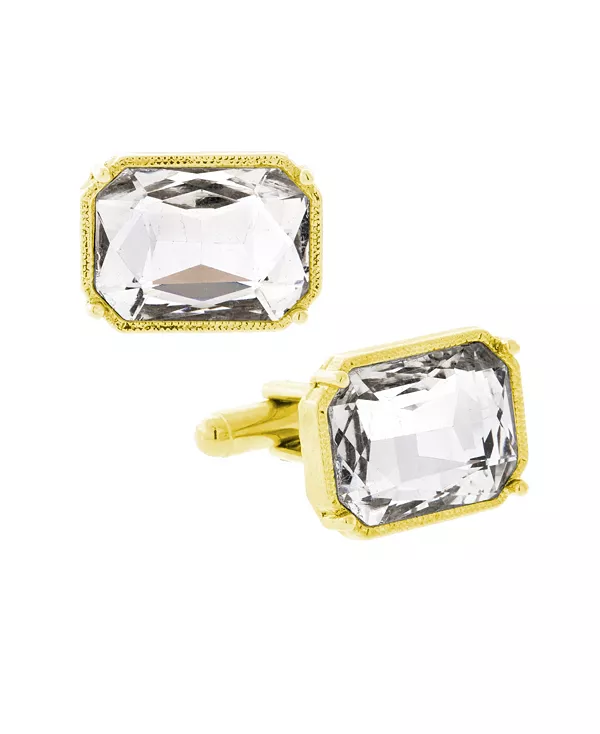 

Ювелирные изделия: запонки с прямоугольным кристаллом, покрытые 14-каратным золотом 1928, gold