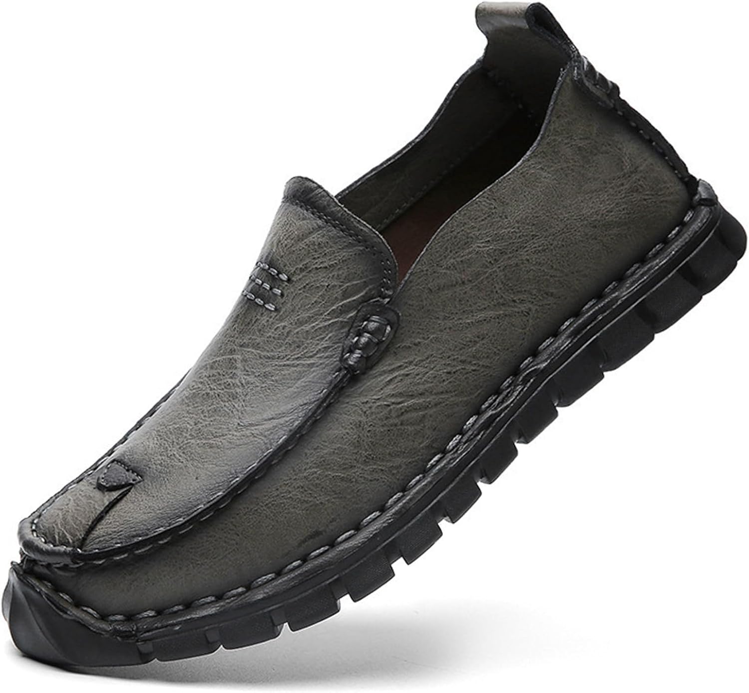 

Мужские повседневные лоферы AngryMonkey, кожаные, ручной работы, деловые, оксфорд, слипоны, кроссовки, удобная обувь для ходьбы, классические туфли на шнуровке, лодочные, серый