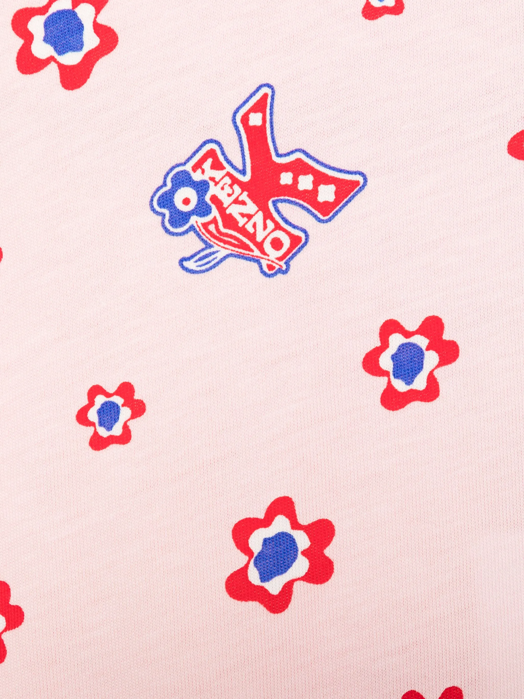 Платье с графичным принтом Kenzo Kids, розовый — фото 3