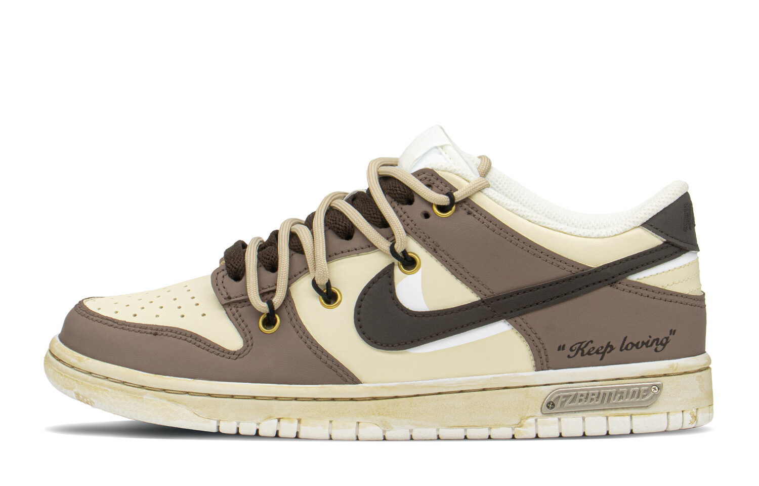 

Кроссовки Nike Dunk Skateboard Shoes Women's Low-Top Brown Beige