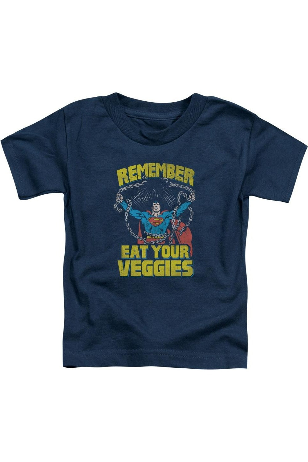 

Футболка с коротким рукавом Superman Veggie Power для малышей Gildan, темно-синий