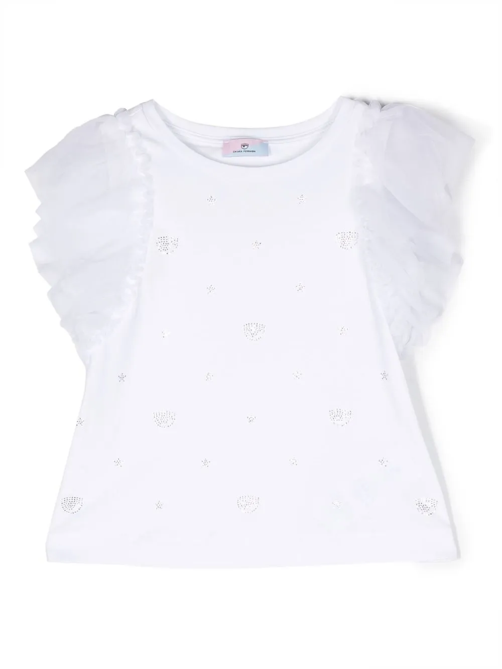 

Топ с логотипом Chiara Ferragni Kids, белый