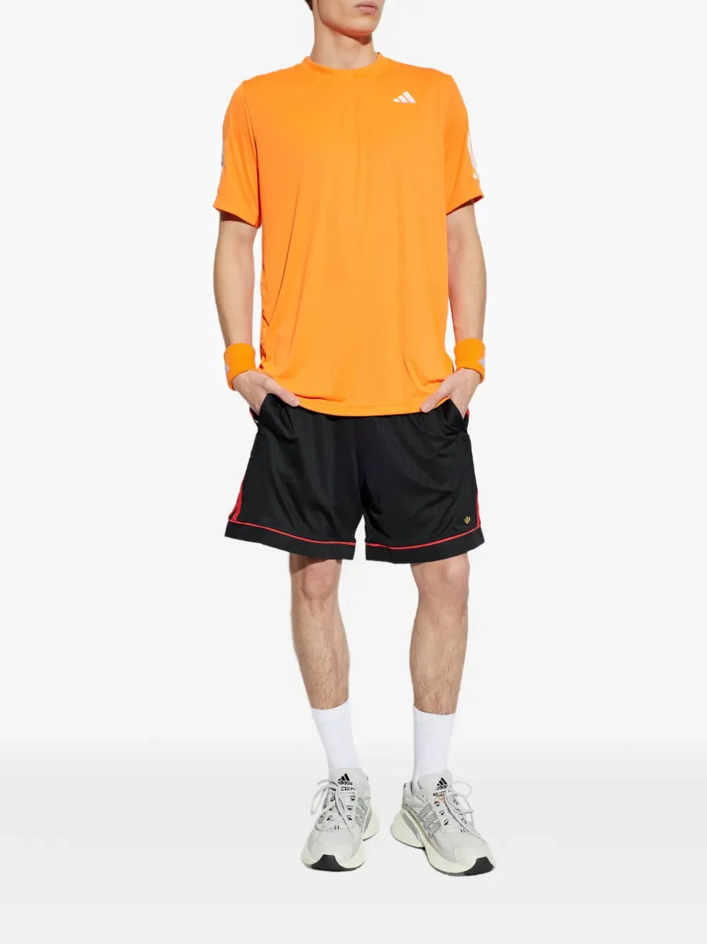 Шорты 98 с отделкой в полоску Adidas, черный — фото 2