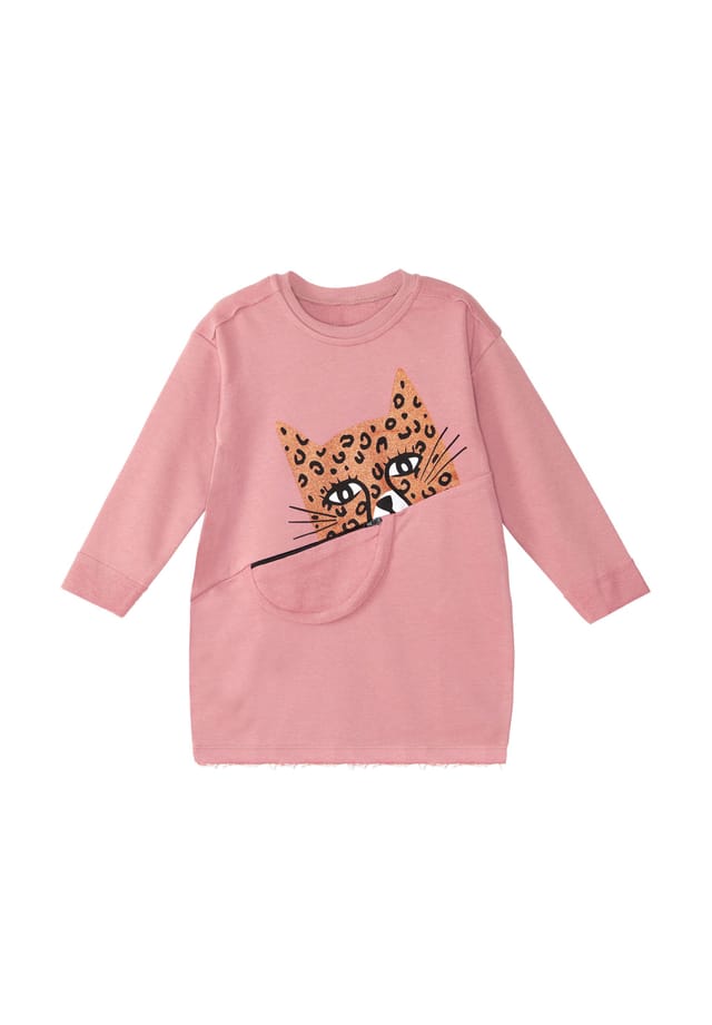 

Платье с леопардовым принтом и карманом Denokids, цвет salmon