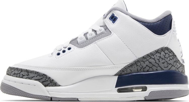 Кроссовки Air Jordan 3 Retro GS 'Midnight Navy', белый — фото 3