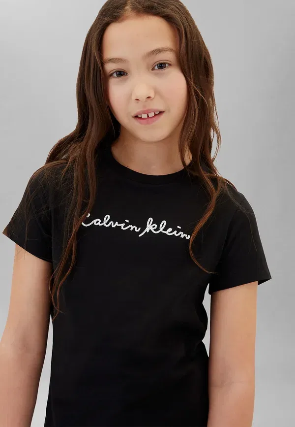 Футболка Calvin Klein Jeans Seasonal small aw slim tee ss print t-shirt, черный — фото 4
