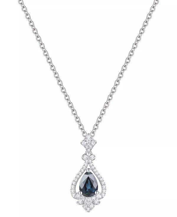 

Ожерелье с подвеской в виде грушевидного гало длиной 18 дюймов из 14-каратного золота (также с рубинами и сапфирами) с изумрудами (5/8 карата) и бриллиантами (1/5 карата) Macy'S, sapphire