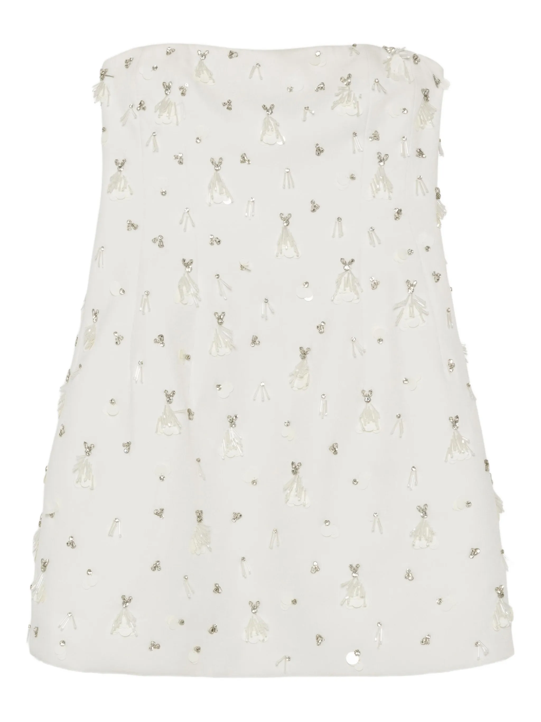 

Декорированное платье мини Yasmin без бретелей Simkhai, белый